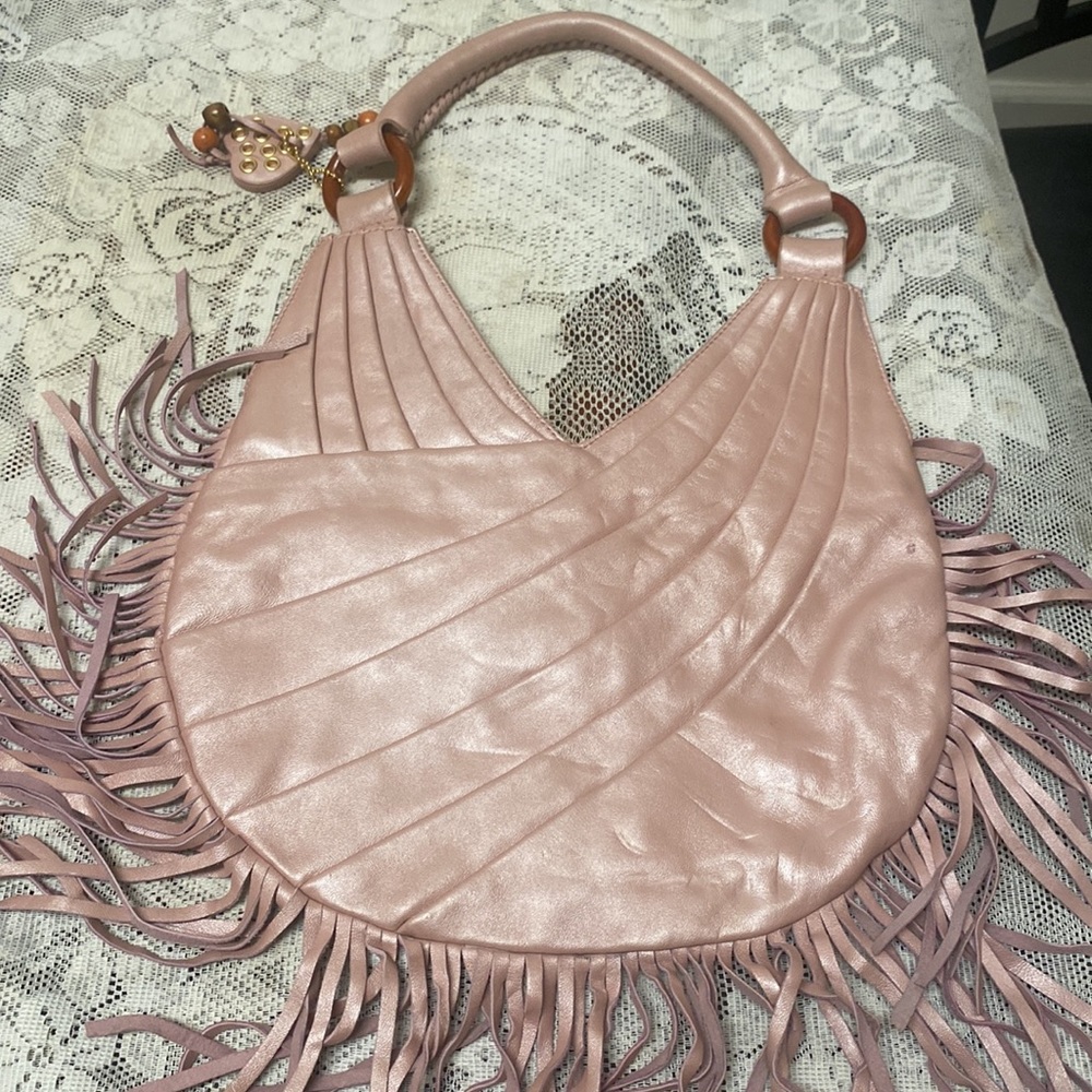 Cute little Vintage Y2K Paris Hilton pink fringe shoulder bag. - Picture 4 of 12